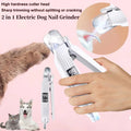 2-in-1 Electric Pet Nail Trimmer & Grinder with LED Light for Dogs & Cats