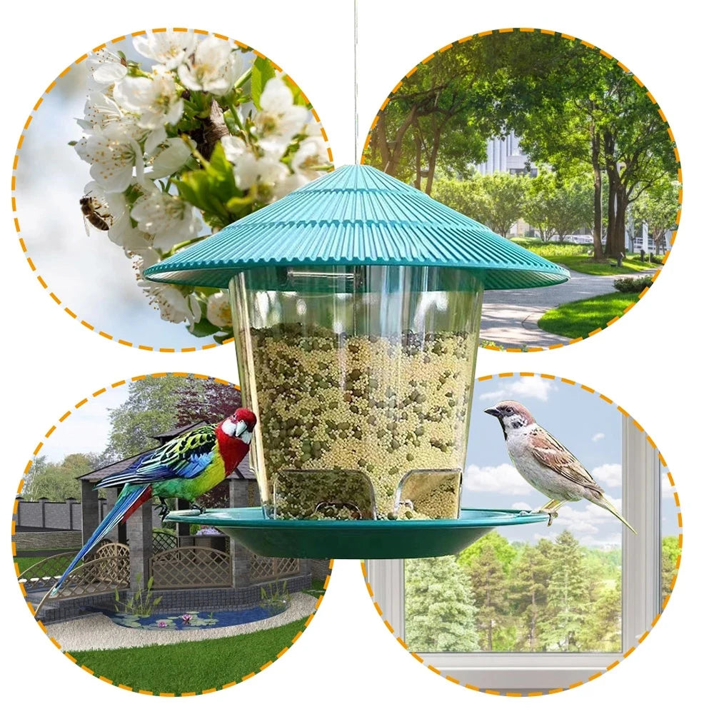Hanging Bird Feeder – Multi-Port Outdoor Seed & Nut Feeding Station
