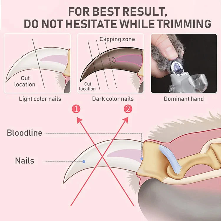 Professional Pet Nail Clipper with LED Light – Precision Grooming Tool for Dogs & Cats