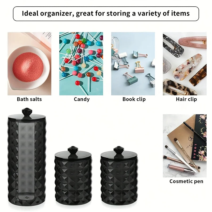 Clear Cotton Pad & Qtip Holder Set