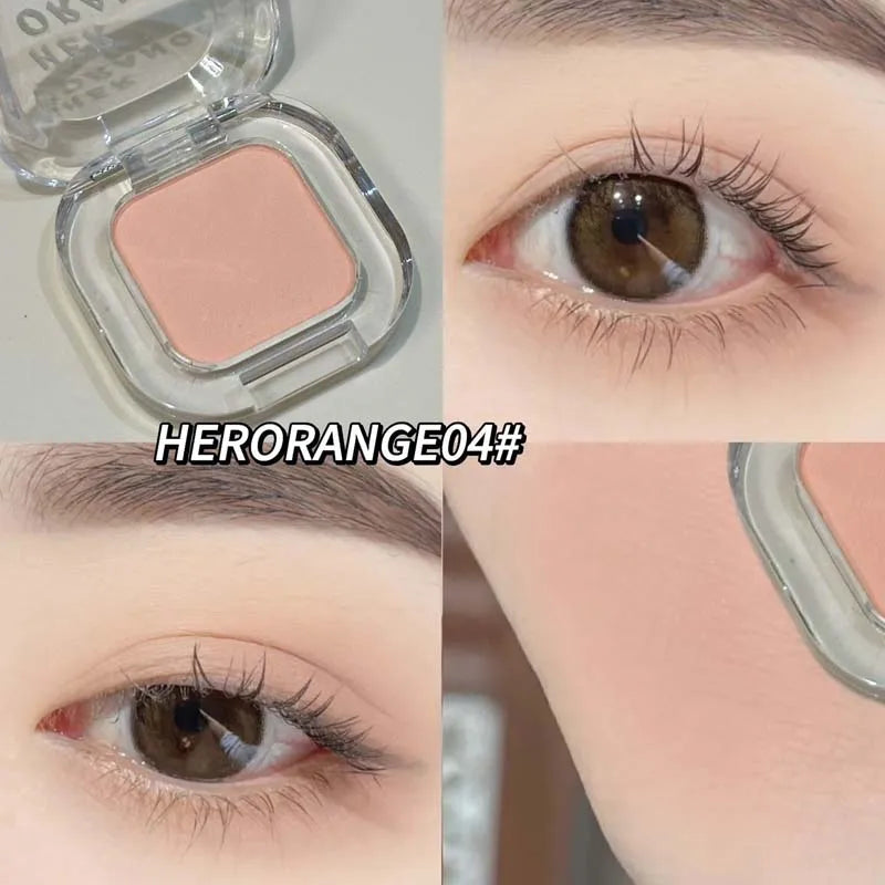 Palette fards à paupières monochrome – Mat, rouge vin et marron, smoky, nacré et pailleté, tons terre à faible saturation