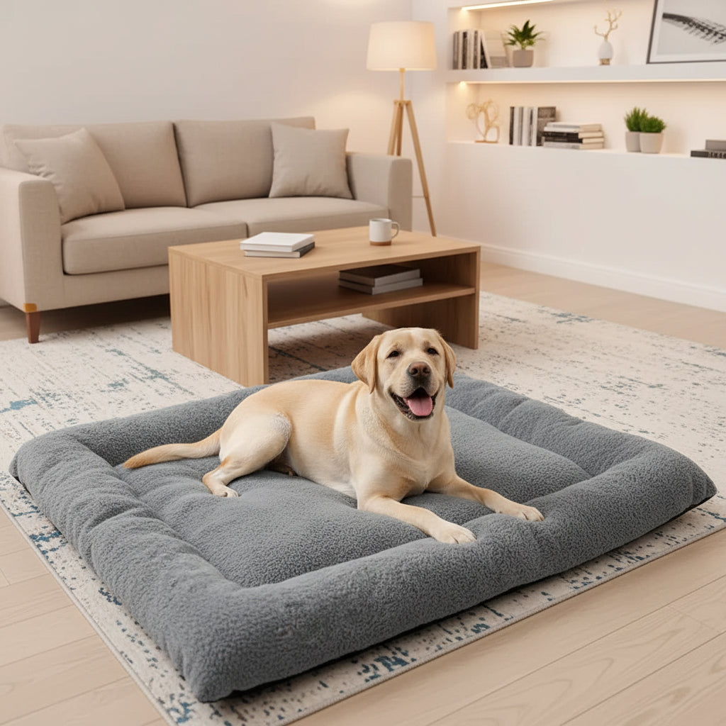 Extra Large Plush Dog Bed – Ultra Soft Pet Sofa & Crate Mat