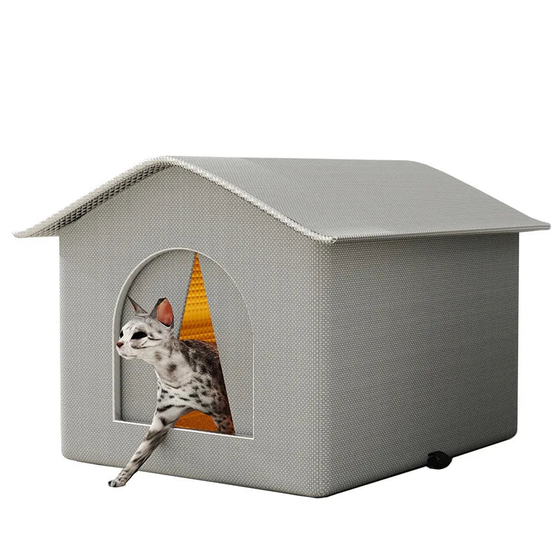 Waterproof Outdoor Pet House – Foldable Warm Shelter for Cats & Small Dogs