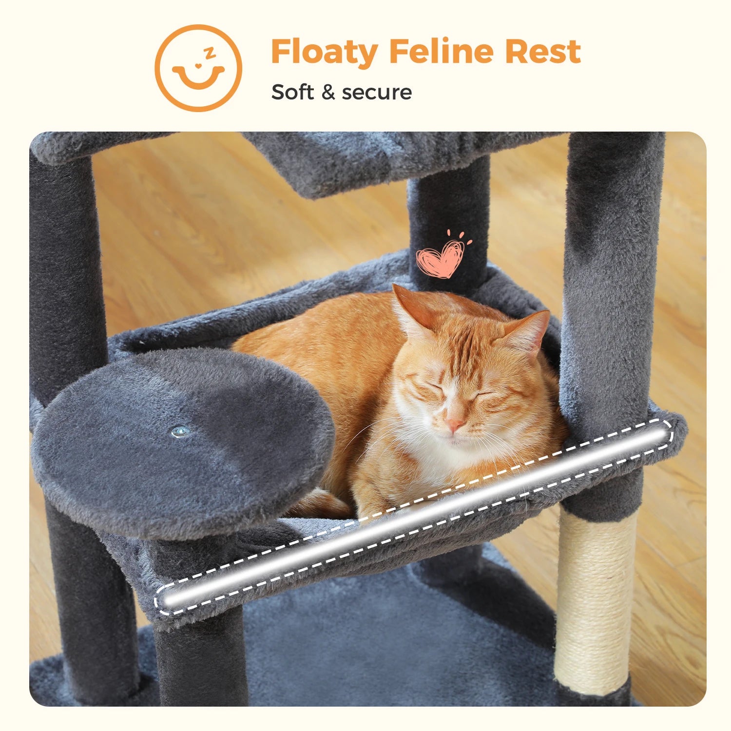 Multi-Level Cat Tree Tower – Cat Condo, Hammock & Scratching Activity Center