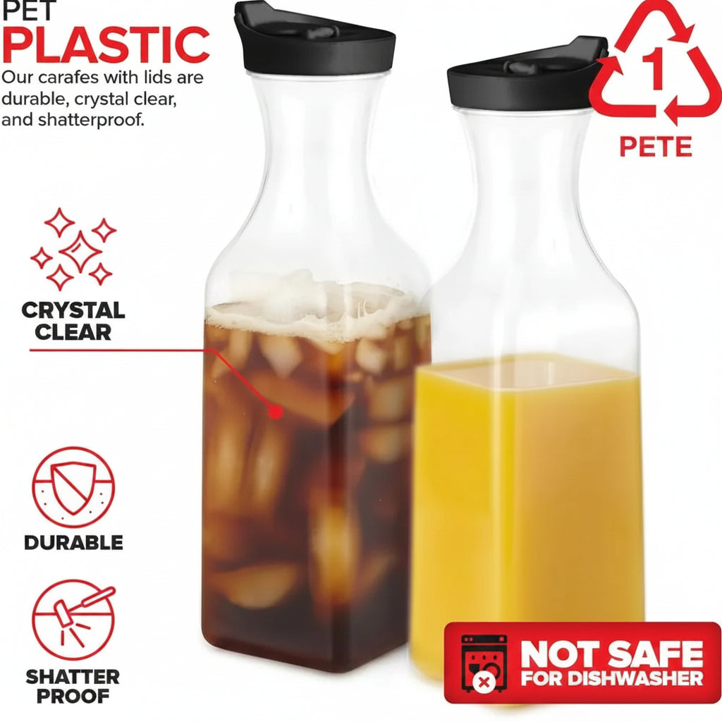 1000ML Clear Juice Carafe – Square Fridge Beverage Storage Container