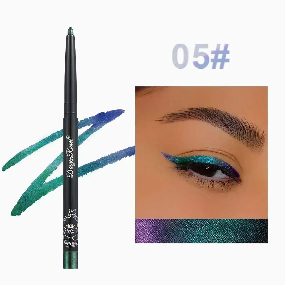 Eyeliner Pailleté– Multi-Chrome, Longue Tenue, Métallique, Ombre à Paupières Brillante, Teintes Vert et Violet