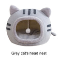 Plush Cat Cave Bed – Warm Foldable Pet House with Non-Slip Base