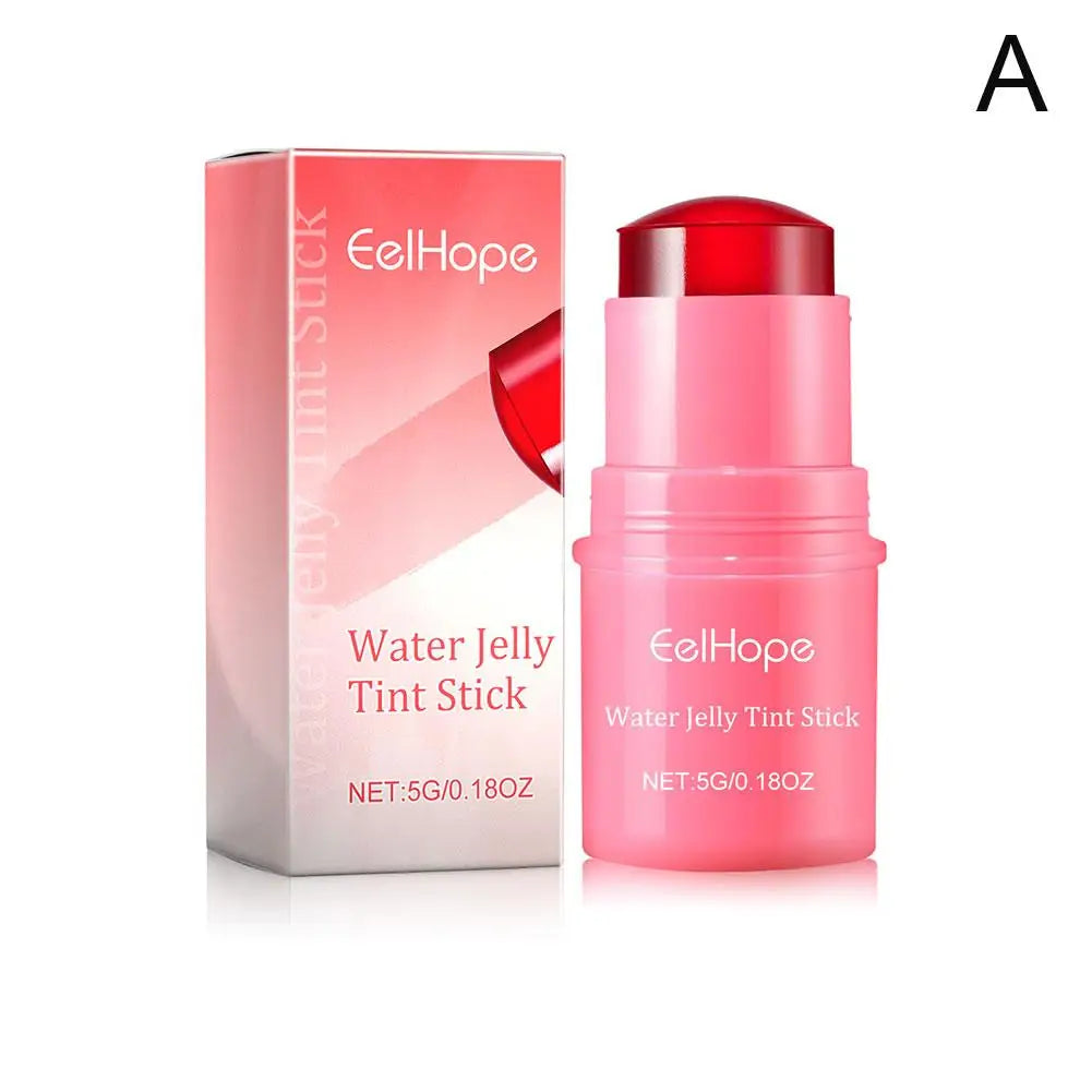 Blush stick 3 en 1 – Teinte hydratante pour joues et lèvres, crème éclatante pour yeux, joues et lèvres – Texture jelly aqueuse, finition matte, contouring maquillage