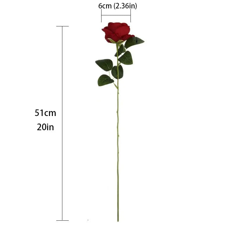 Artificial Rose Flower Stems – Realistic Red Roses for Home & Wedding Décor