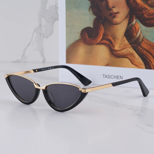 « Lunettes de soleil Femme – Cat Eye Noir & Or, Luxe 2025 »