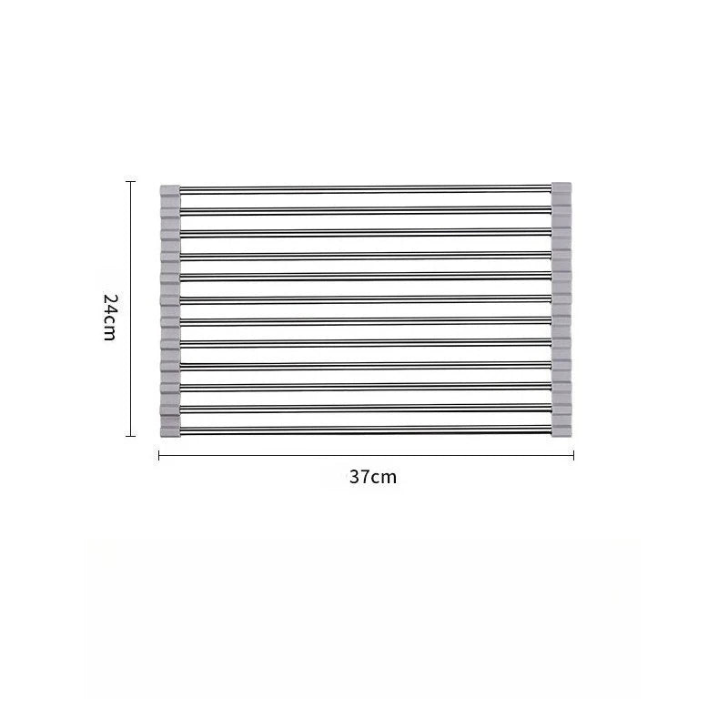 Foldable Roll-Up Dish Drying Rack – Kitchen Sink Organizer & Dish Drainer