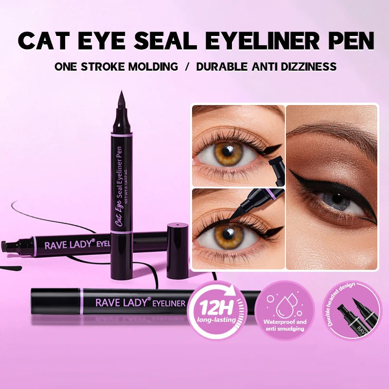 Crayon eyeliner liquide double embout, waterproof, séchage rapide, longue tenue - Maquillage pour les yeux