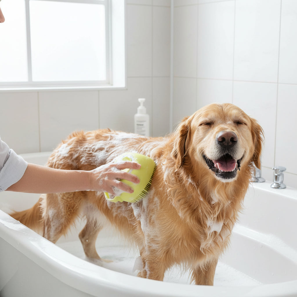 Silicone Pet Bath & Massage Brush Gloves – Grooming Tool for Dogs & Cats