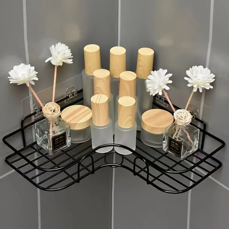 No-Drill Bathroom Shower Shelf – Triangle Corner Storage Rack