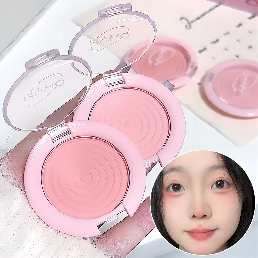 Palette de blush poudre– Fini mat, faible saturation, teintes gris-rose – Couleur modulable, illumine le teint, effet highlight, maquillage naturel