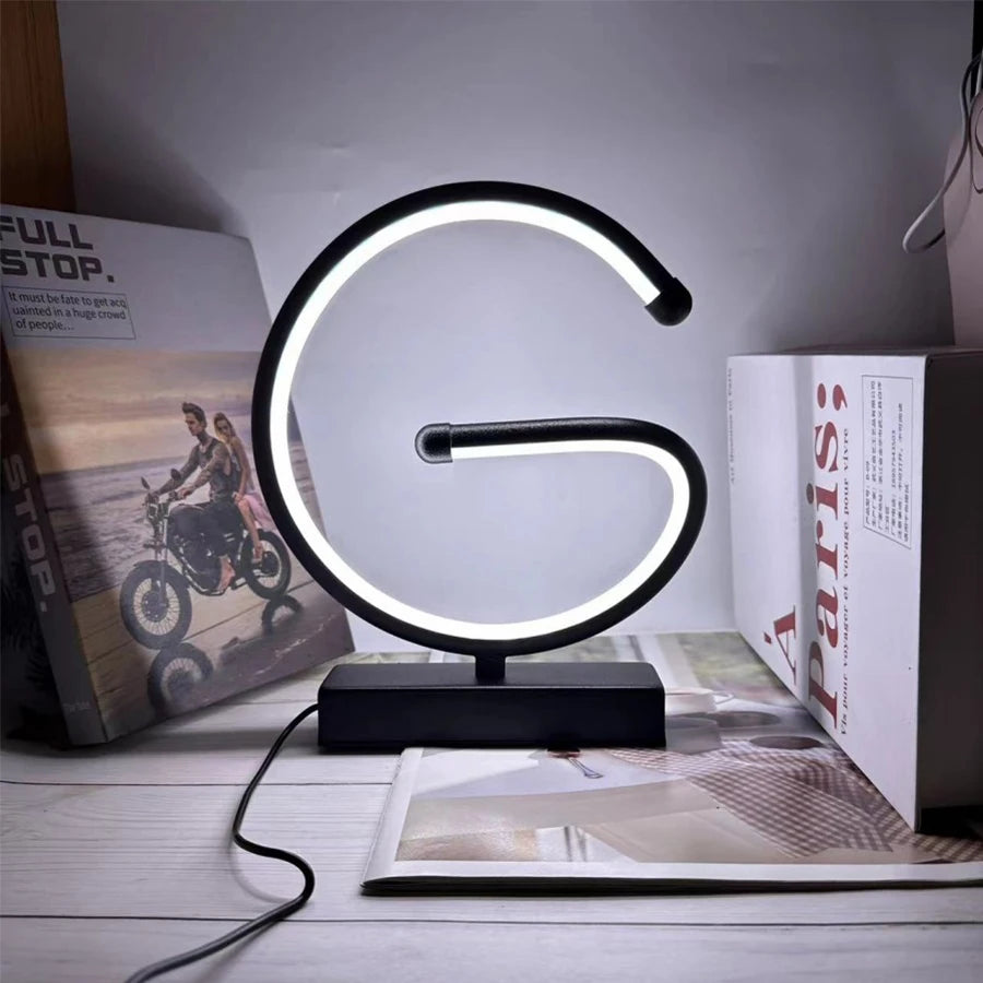 Modern Spiral LED Table Lamp – 3 Color Dimmable Night Light for Bedroom & Office