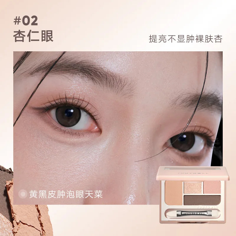 Palette 4 couleurs, fards à paupières, blush, eyeliner, highlighter et contouring, texture soyeuse, illumine le visage