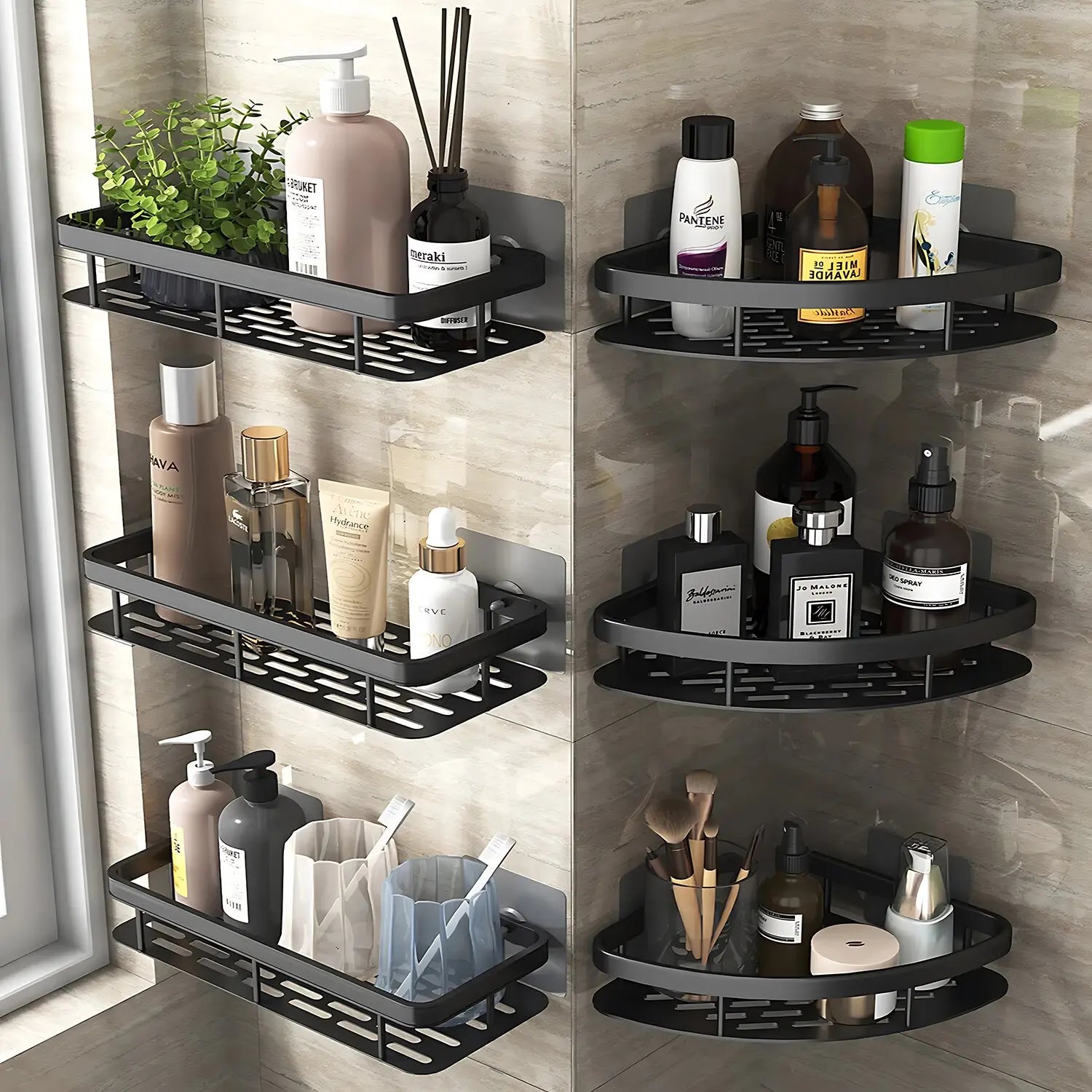Wall Mounted Bathroom Shower Rack – Corner Shampoo & Towel Storage Shelf
