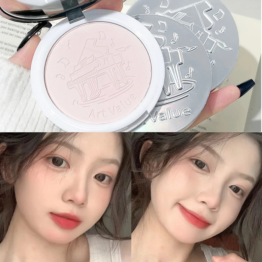 Poudre pressée naturelle – Contrôle de l’huile, effet mat durable, longue tenue, waterproof, légère, couvrance pour le visage, cosmétiques pour femmes