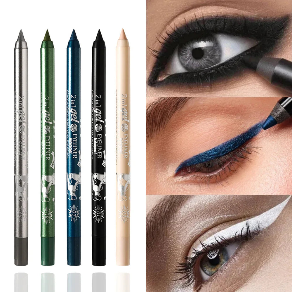 Crayon Eyeliner Coloré Longue Durée, Pigment Imperméable, Bleu, Noir, Blanc, Document, Gel Eye Liner, Stylo Maquillage, miles des Yeux, Cosmétiques