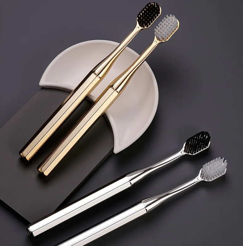 2-Pack Luxury Soft Bristle Toothbrush Set – Roman Column Handle Design