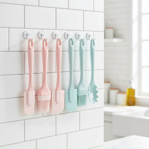 3-Piece Silicone Spatula Set – Cake Scraper, Butter Spatula & Oil Brush Baking Tools