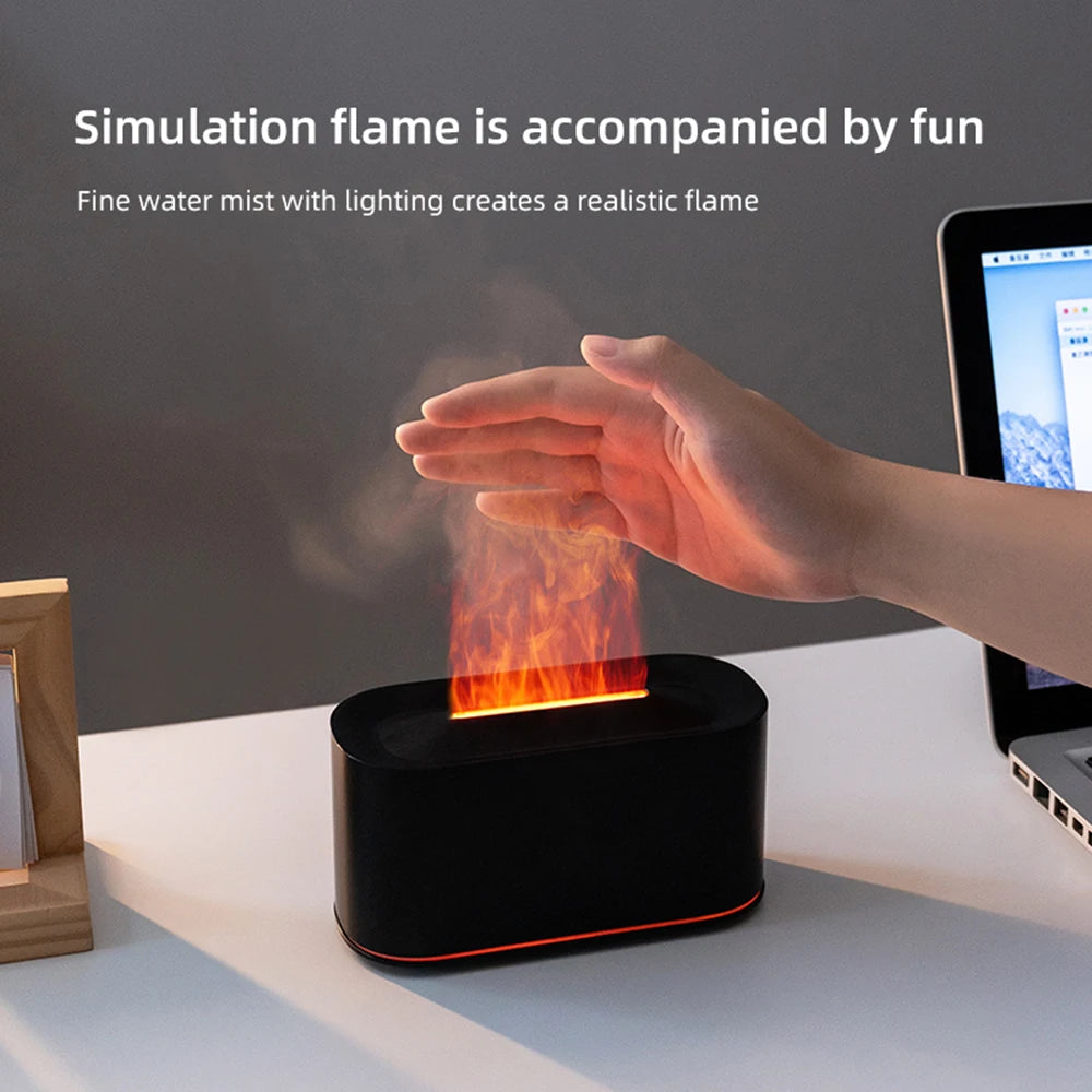 Flame Aroma Diffuser – Colorful LED Essential Oil Humidifier for Home & Relaxation