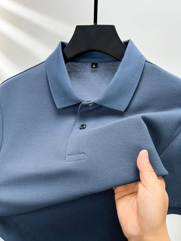 Polo à manches courtes pour hommes, 100% pur coton, mode d'été, classique, couleur unie, confortable, golf, T-shirt style décontracté, offre spéciale