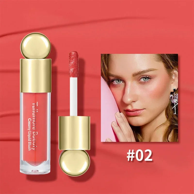Blush liquide mat velours – Teinte orange pêche pour le visage, pigment longue tenue – Couleur naturelle pour joues, crème ombre à paupières, maquillage cosmétique