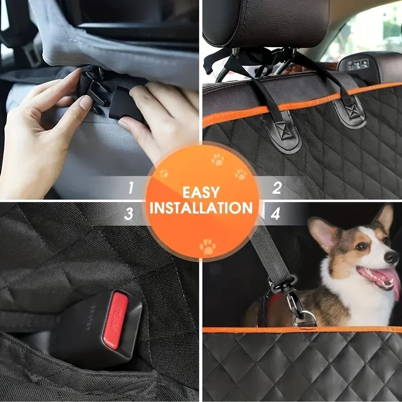 Waterproof Dog Car Seat Cover – Scratch-Resistant Pet Hammock Protector
