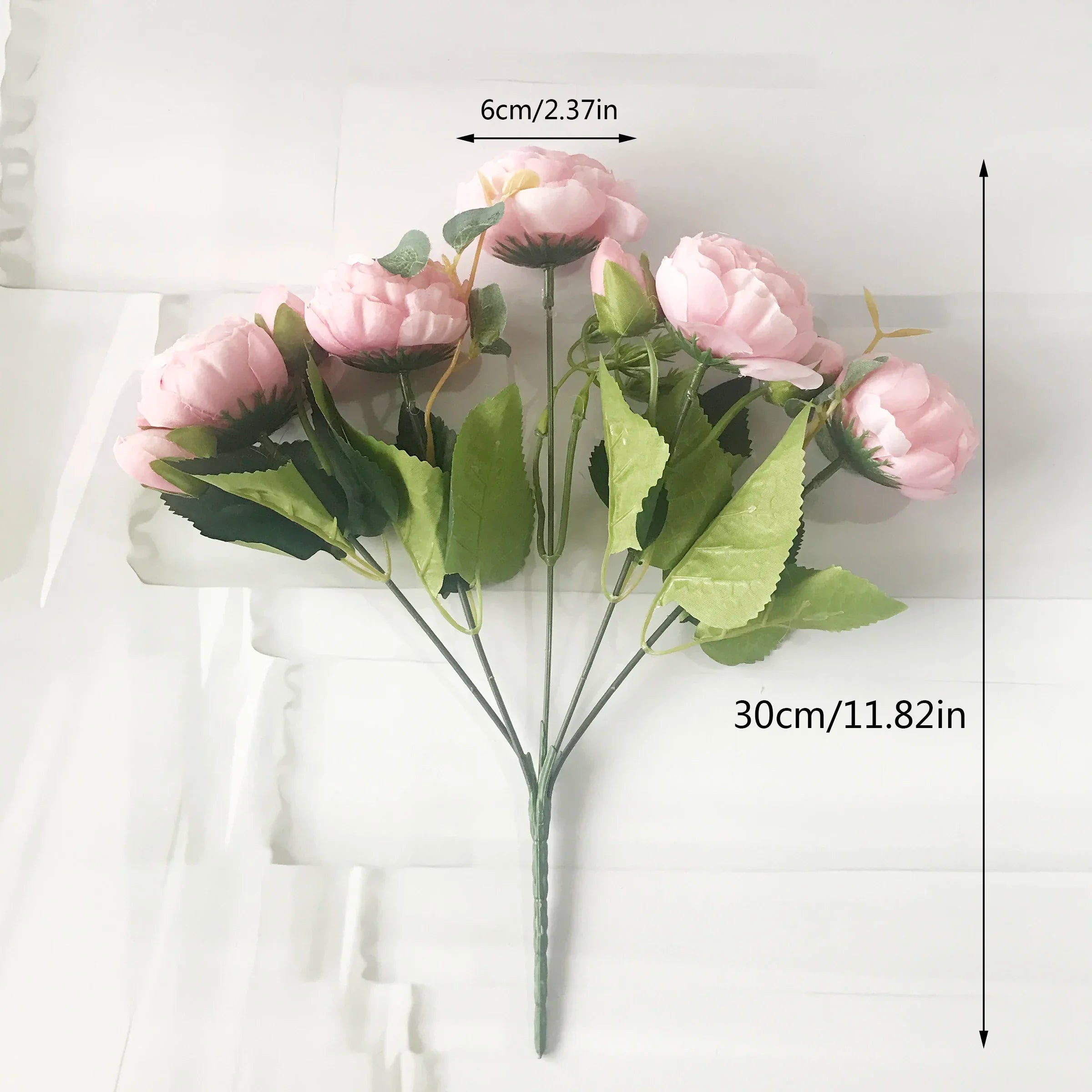 30CM Silk Peony Bouquet – Artificial Pink Flowers for Home & Wedding Décor