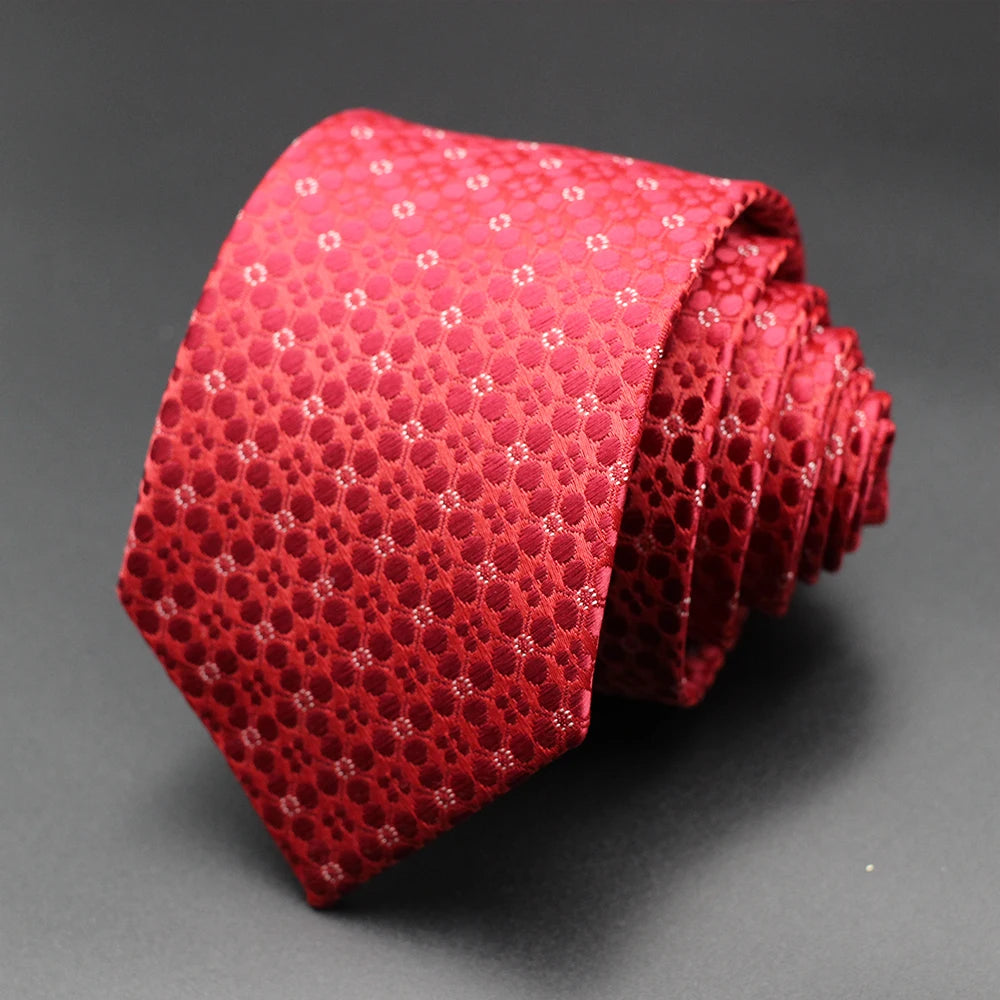 Cravate Homme Fantaisie – Motifs Floraux et Pois en Bleu, Rouge et Jaune, pour Affaires, Mariage et Cadeau Formelle