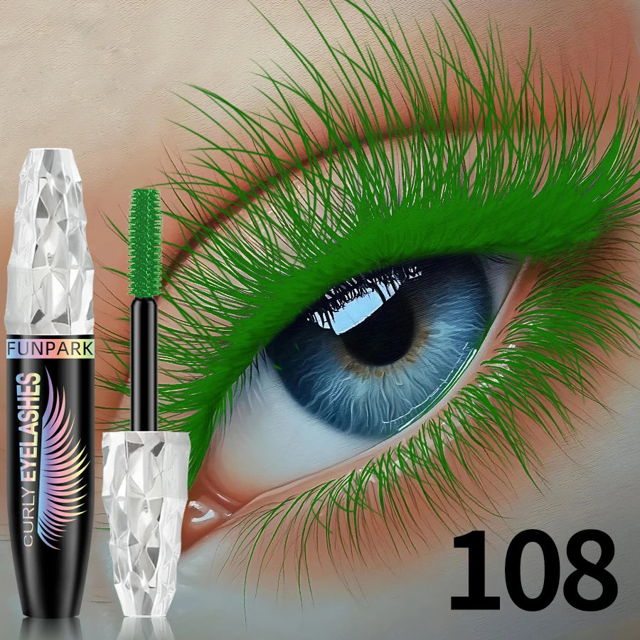 Mascara 5D 9 couleurs grands yeux waterproof épais allongeant recourbant fibres liquide extensions cils maquillage