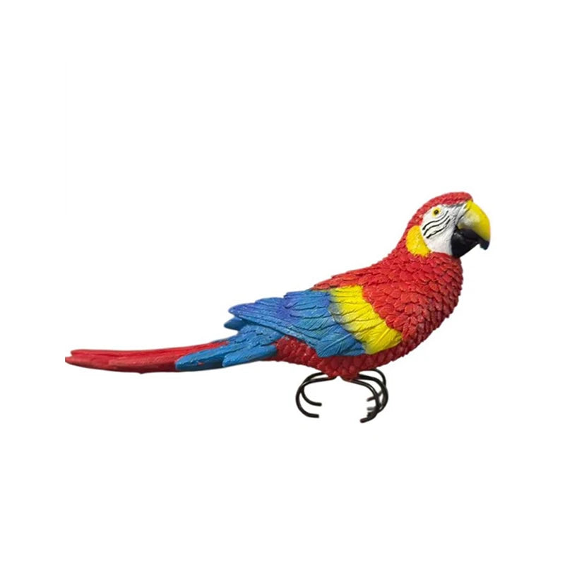 Scarlet Macaw Resin Bird Statue – Realistic Garden & Home Décor Sculpture