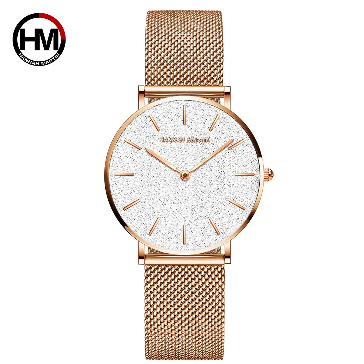 « Montre Femme – Quartz, Étanche, Doré Rose 36 mm »