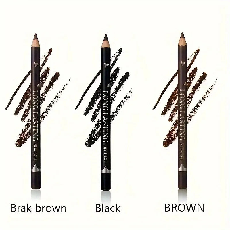 Crayon 2 en 1 à Manche en Bois – Eyeliner et Sourcils Étanche, Résistant à la Transpiration, Convient à Tous Types de Peau, Outil Cosmétique Polyvalent