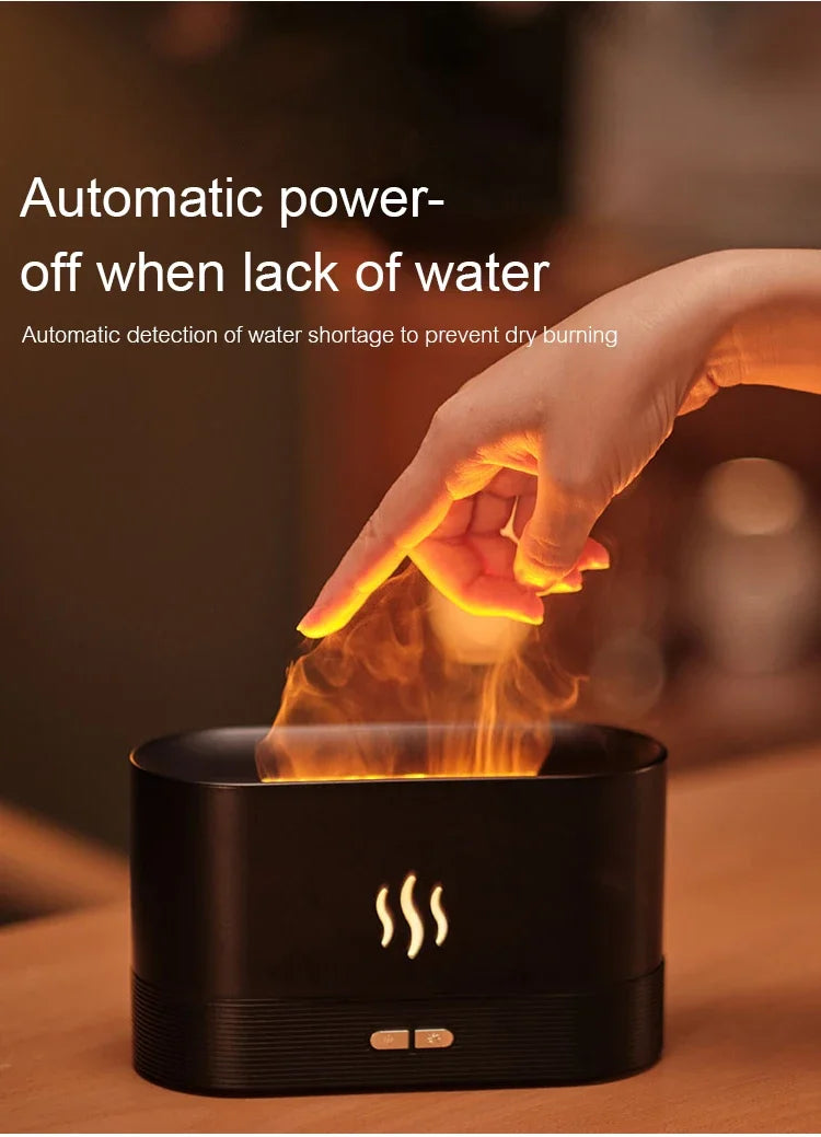 USB Flame Aroma Diffuser – 7 Color LED Humidifier & Essential Oil Aromatherapy Lamp