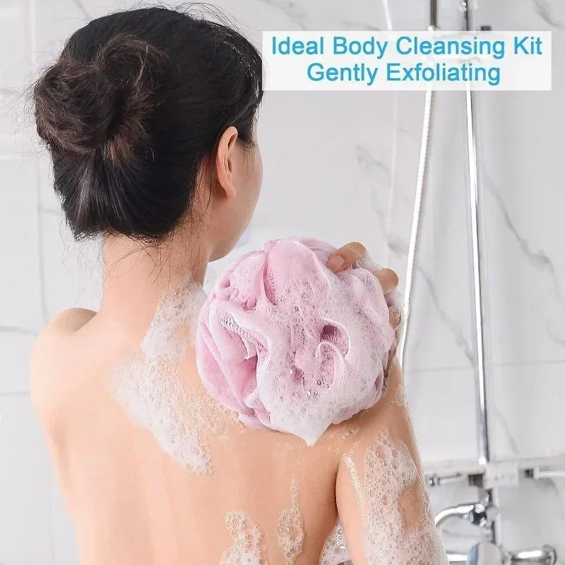 Large Bath Sponge Loofah Set – Mesh Shower Scrubber Bath Ball