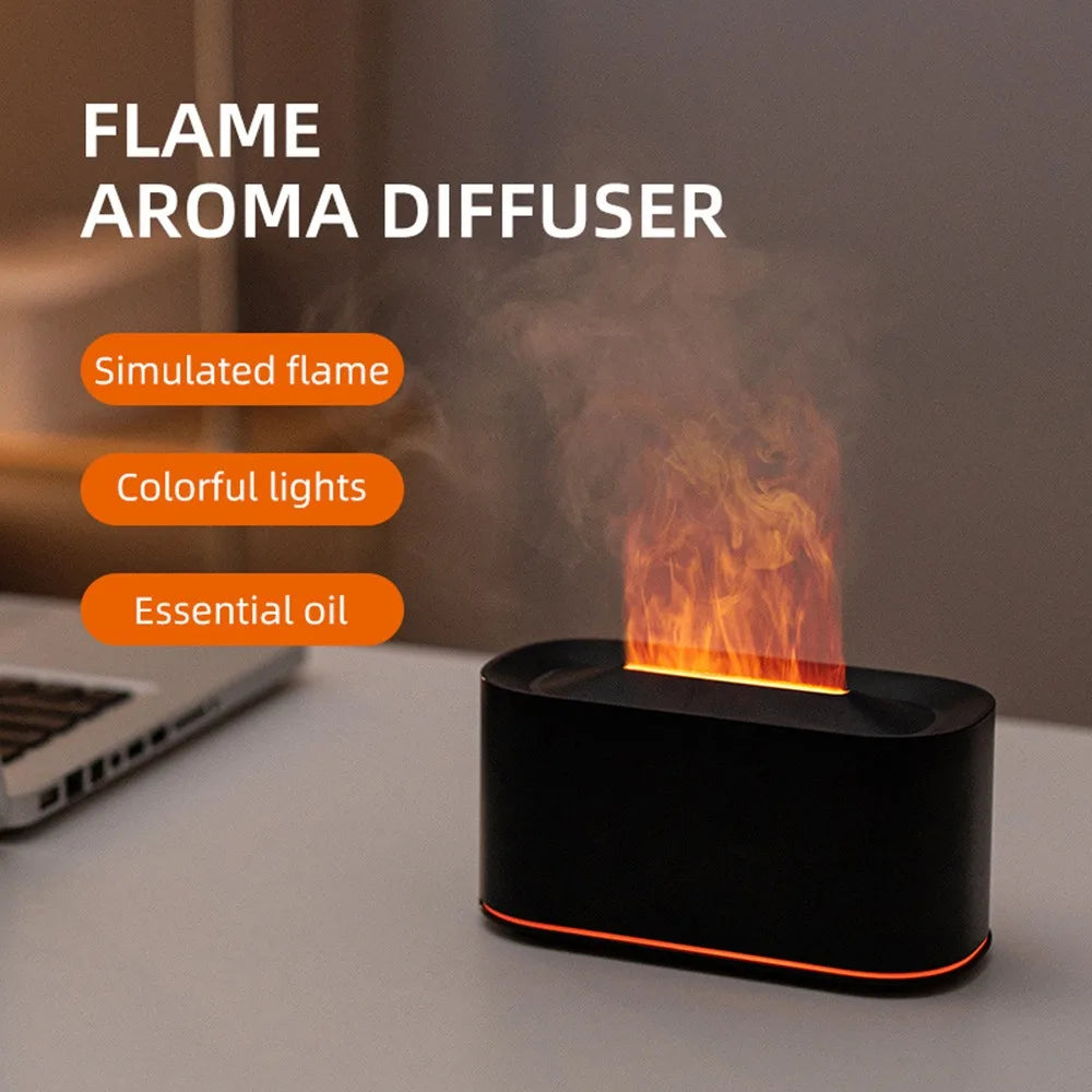 Flame Aroma Diffuser – Colorful LED Essential Oil Humidifier for Home & Relaxation
