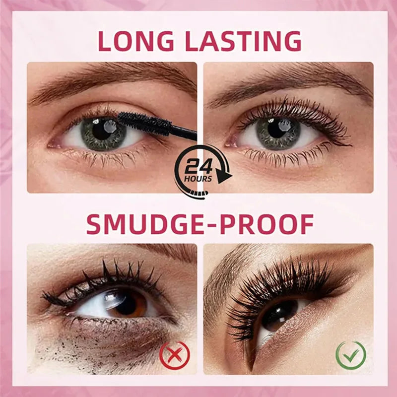 Mascara 4D allongeant extensions cils femme waterproof séchage rapide longue tenue grands yeux