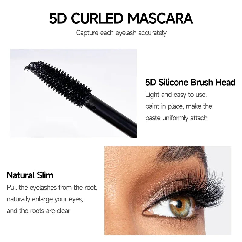 Mascara 4D fibres de soie recourbant waterproof cils noirs épais extensions longue tenue