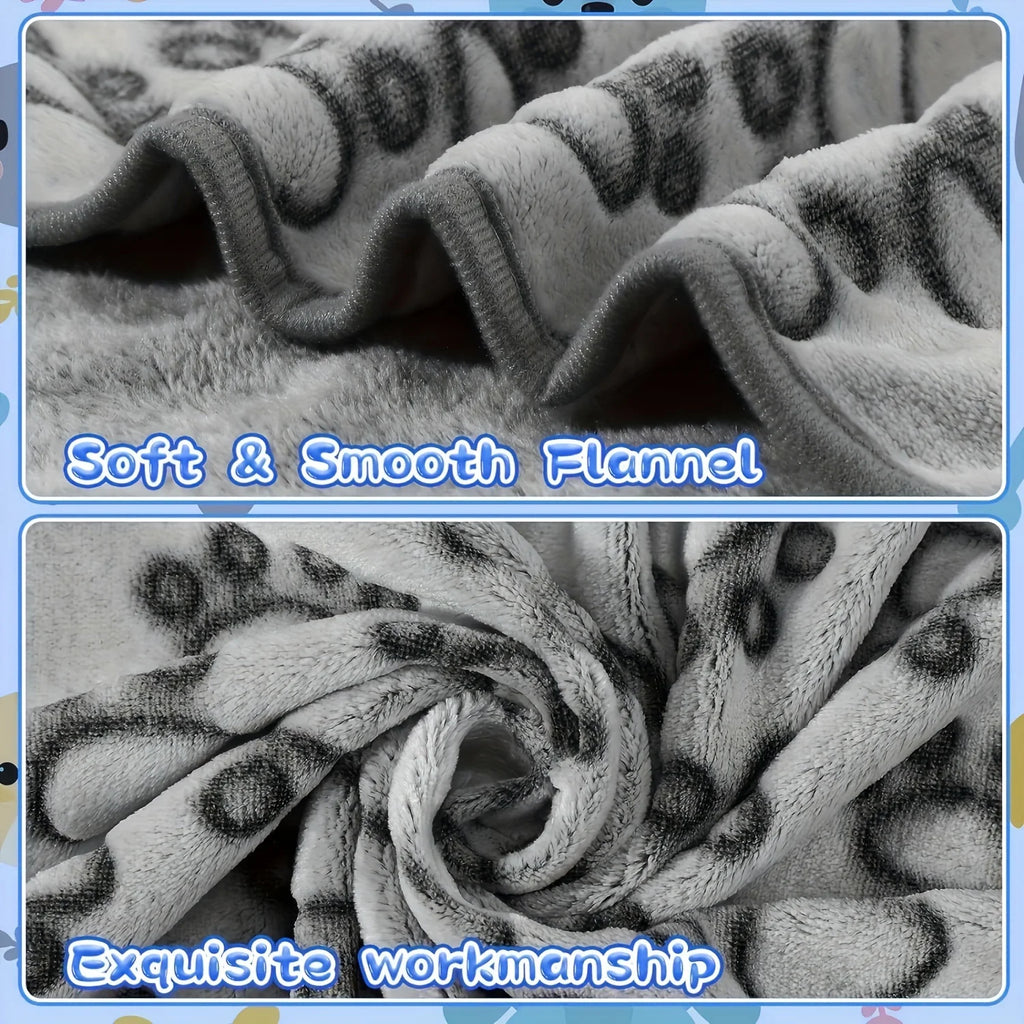 Soft Fluffy Pet Blanket – Cute Cartoon Warm Blanket for Dogs & Cats