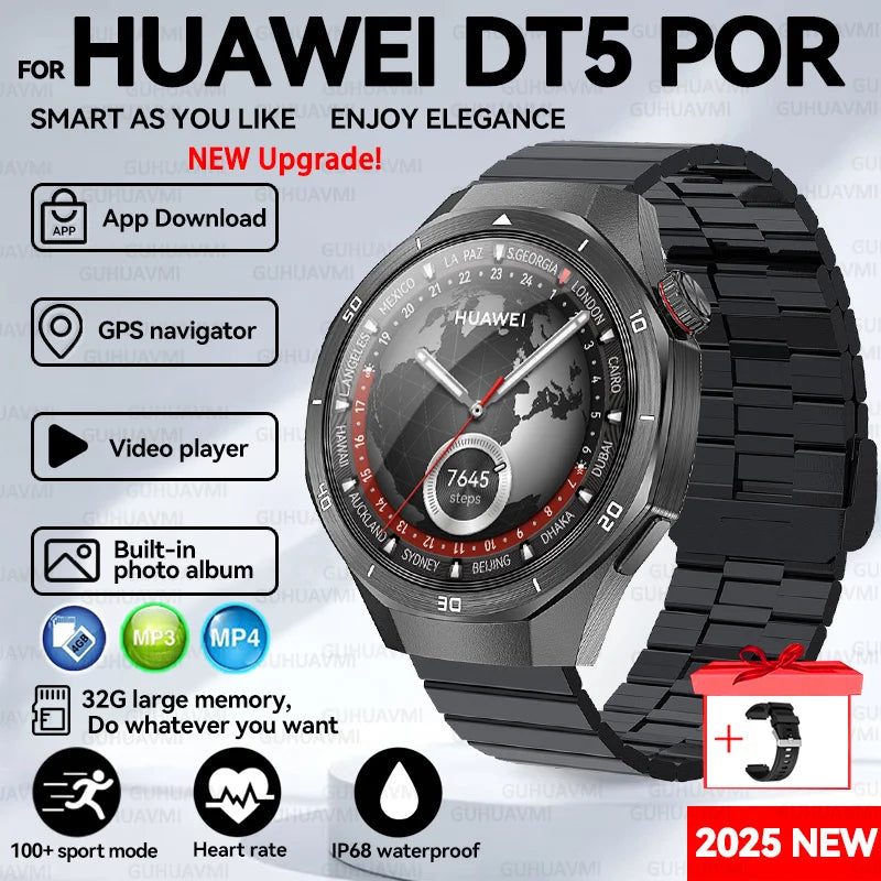 Montre connectée HUAWEI GT 5 Pro, mémoire de 32 go, AGPS Beidou, Navigation, écran saphir, vidéo HD, appel Bluetooth, nouveauté 2025
