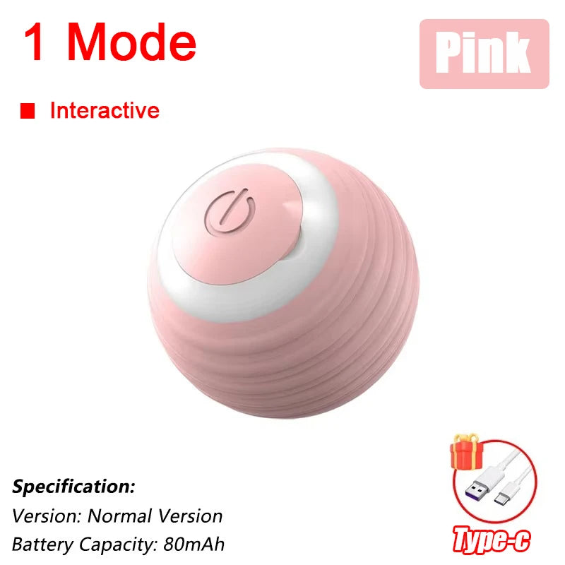 Automatic Interactive Rolling Ball with Faux Tail – Rechargeable Smart Cat & Dog Toy