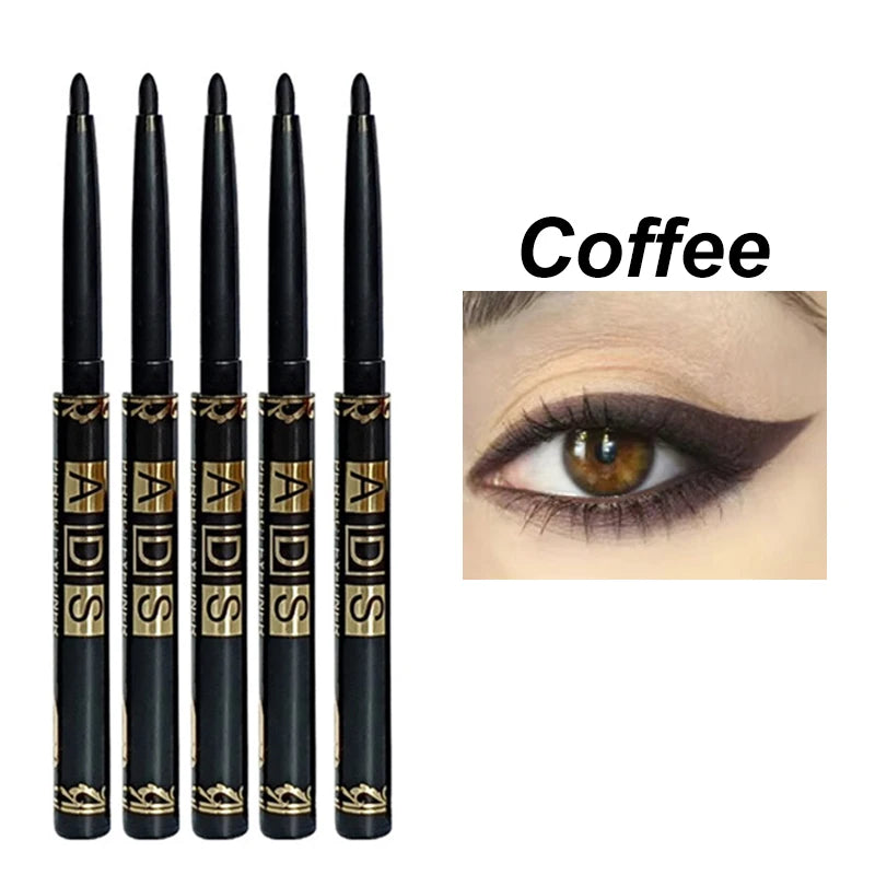 Crayons Eyeliner Noir Waterproof — disponible en 1/2/5/12 pcs, longue tenue, facile à appliquer, gel mat anti-bavures pour un maquillage des yeux intense