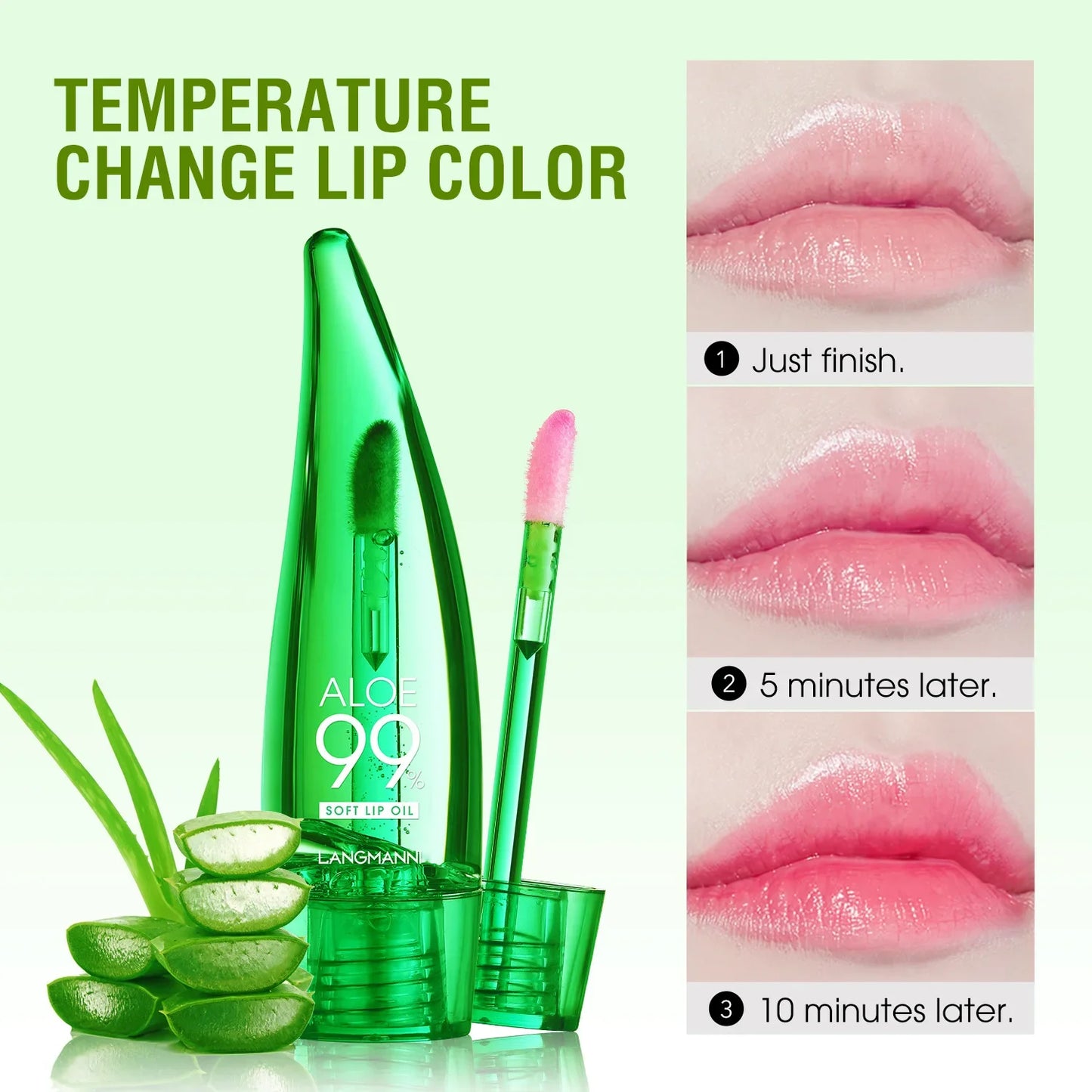 Rouge à Lèvres Naturel à l’Aloe – Teinte Longue Tenue, Waterproof, Hydratant, Soin, Gloss Changeant de Couleur, Baume à Lèvres Huileux