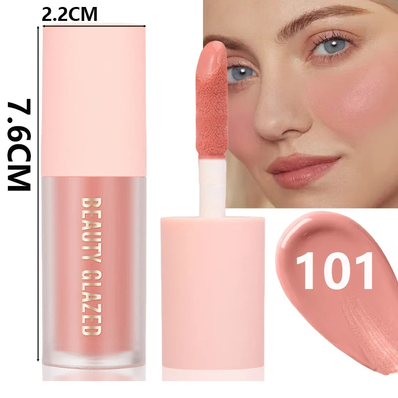 Blush crème doux 3 teintes – Blush liquide pour joues, léger et longue tenue – Résistant aux bavures, effet naturel et fini lumineux