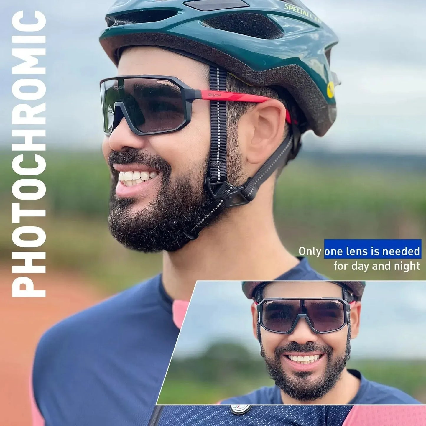 Lunettes de cyclisme – Pour hommes et femmes | Idéales pour VTT, route, vélo et activités outdoor | Lunettes de sport pour randonnée et cyclisme