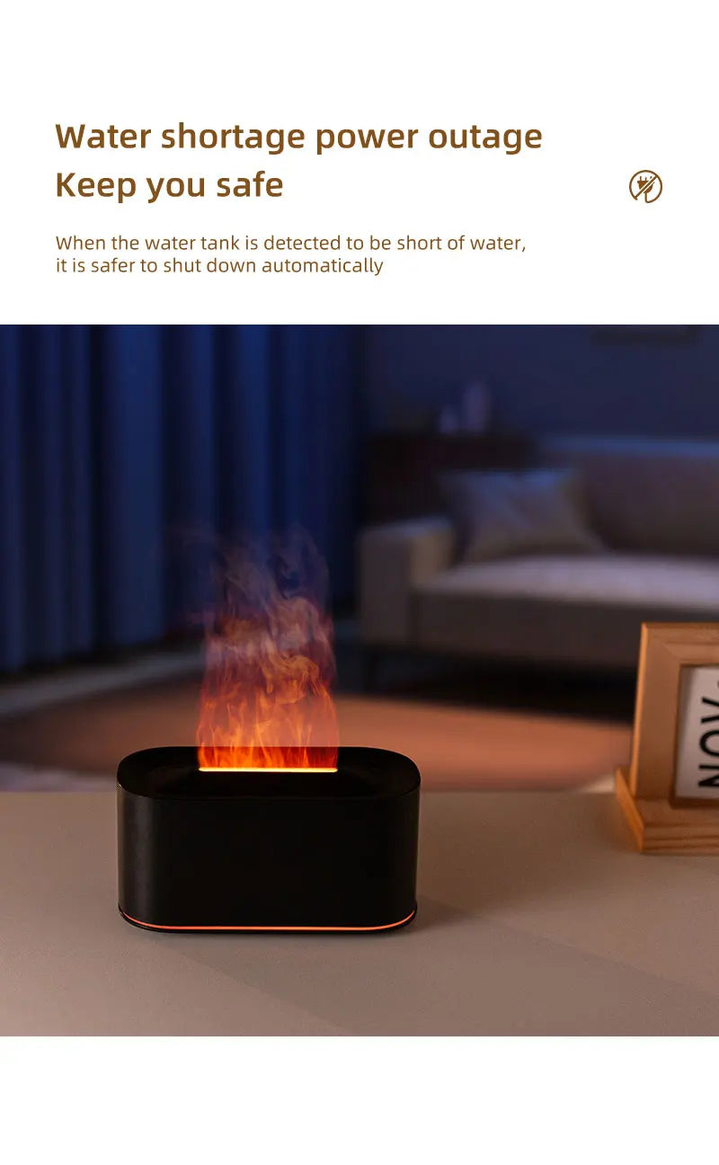 Flame Aroma Diffuser – Colorful LED Essential Oil Humidifier for Home & Relaxation