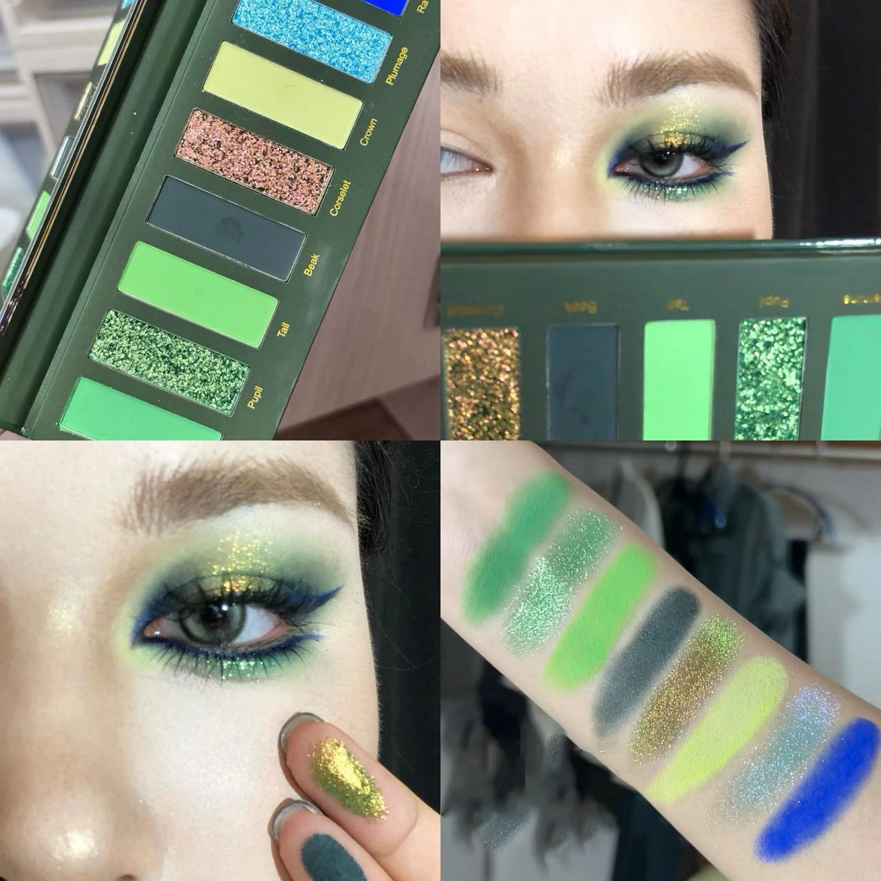 Palette fards à paupières 8 couleurs, effet peinture à l’huile, multichrome smoky punk, scintillante, maquillage festival